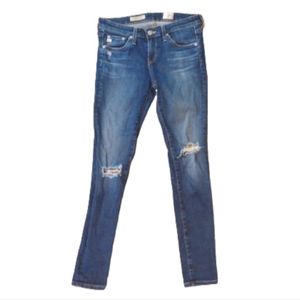 AG  The Legging Ankle - Super Skinny Ankle Blue Jeans, Size 25R